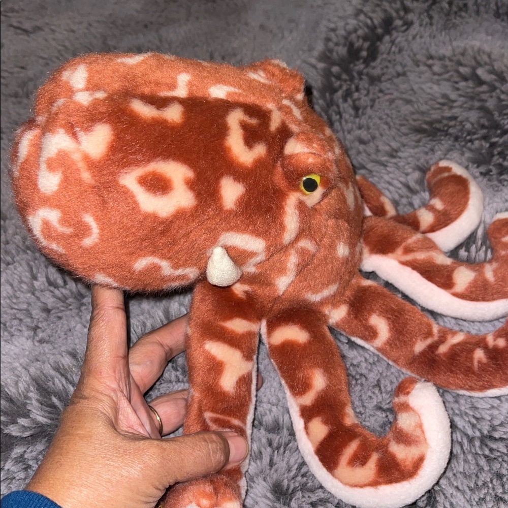 WILD REPUBLIC Octopus 12" Plush Brown & Cream Squid Tentacles NEW Stuffed Toy - Picture 4 of 8